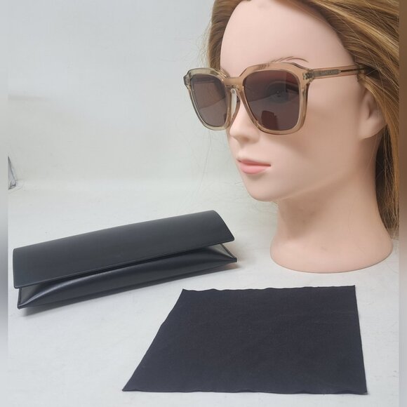 Saint Laurent Womens Sunglasses Transparent Lt Brown Square SL 457 004 53-20-145 - Picture 1 of 14